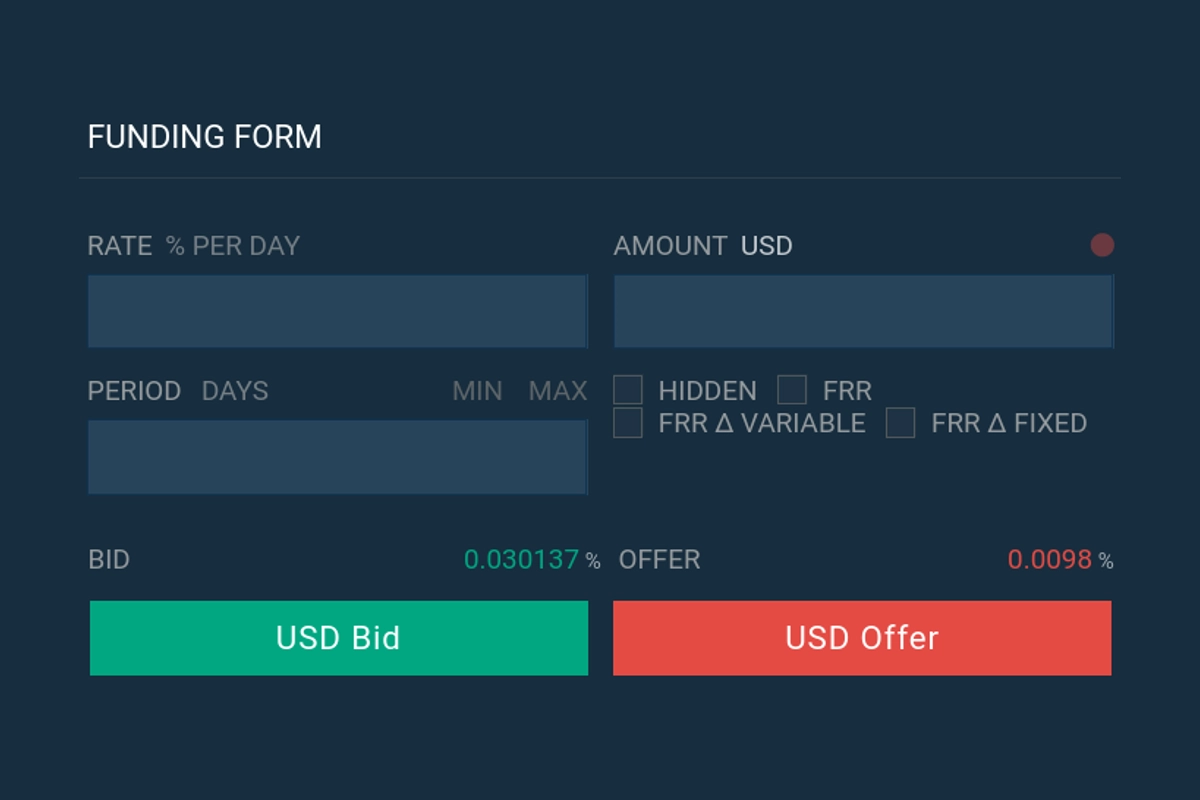 Bitfinex Funding Form