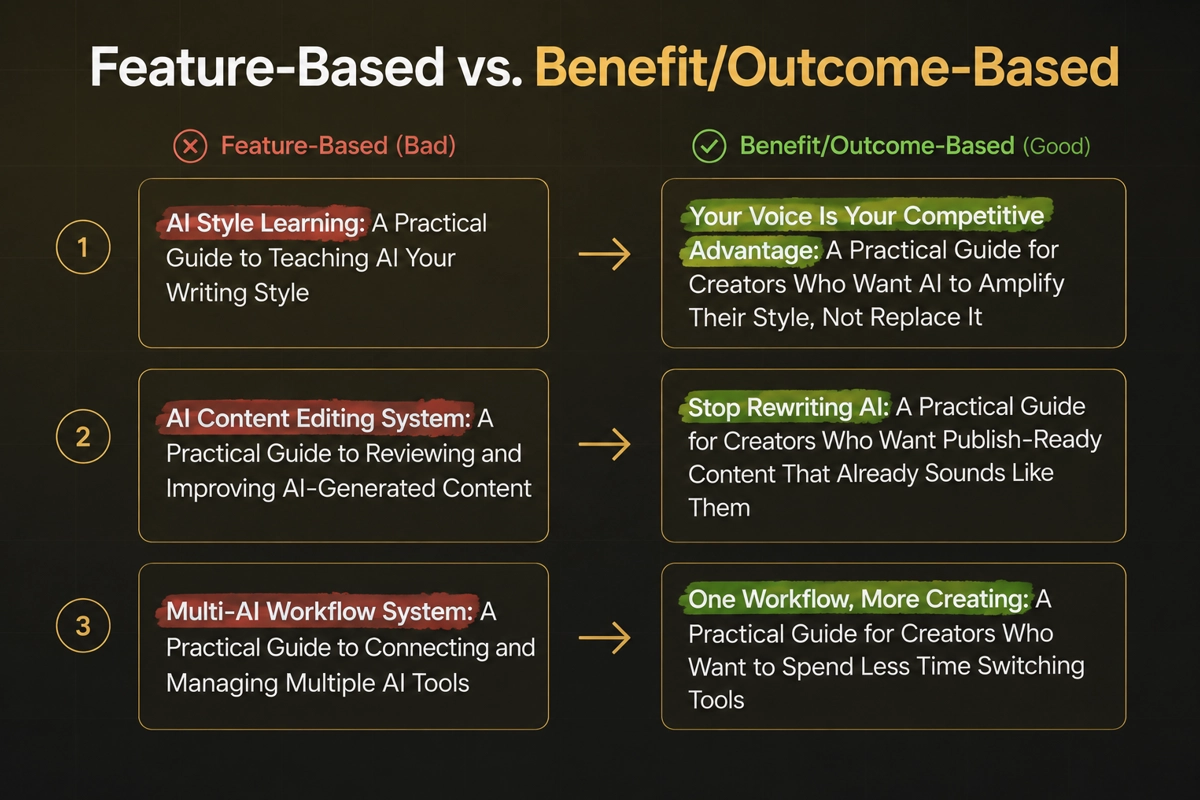 Benefit and Outcome Based Product Titles