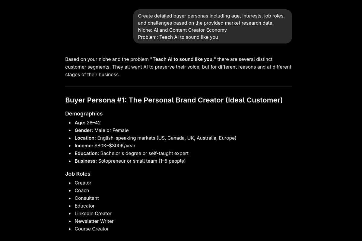 ChatGPT Buyer Persona