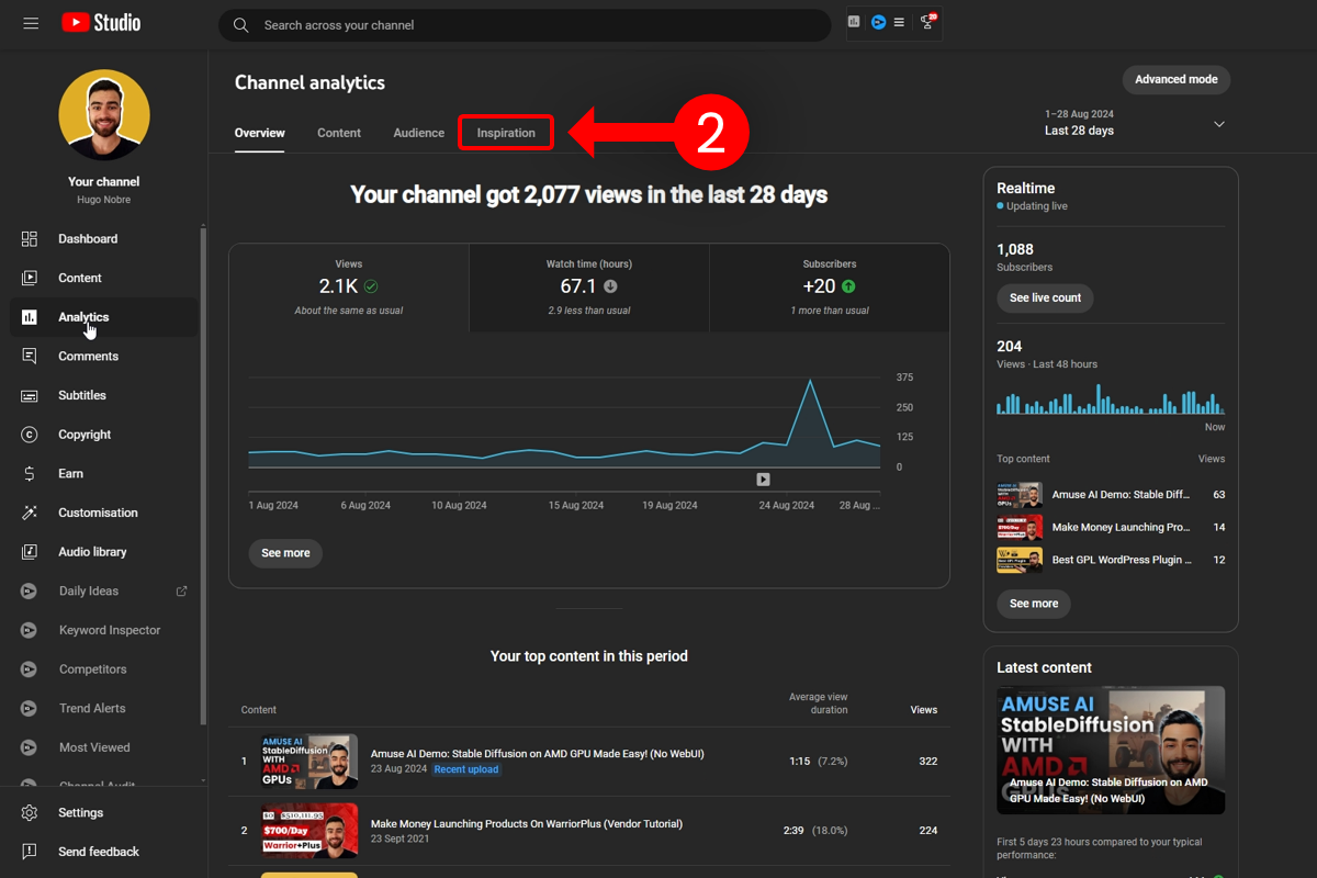 YouTube Studio Analytics